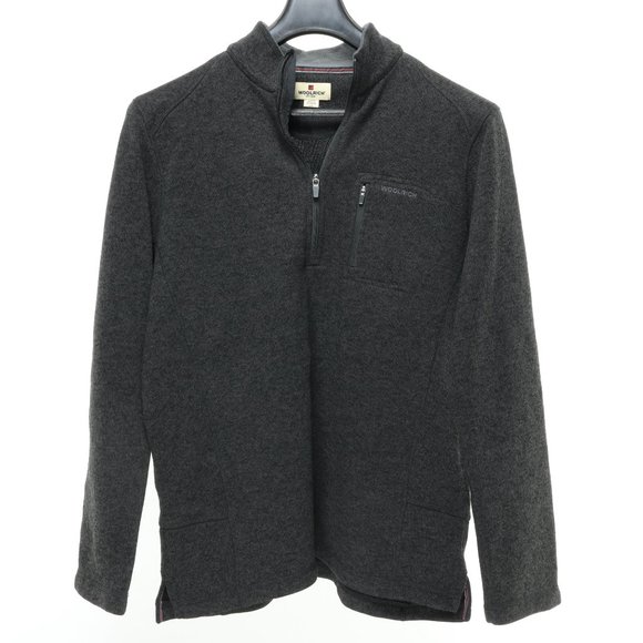 Woolrich Dark Gray Quarter Zip Men's Sweater Jacket Size Large - Picture 1 of 10